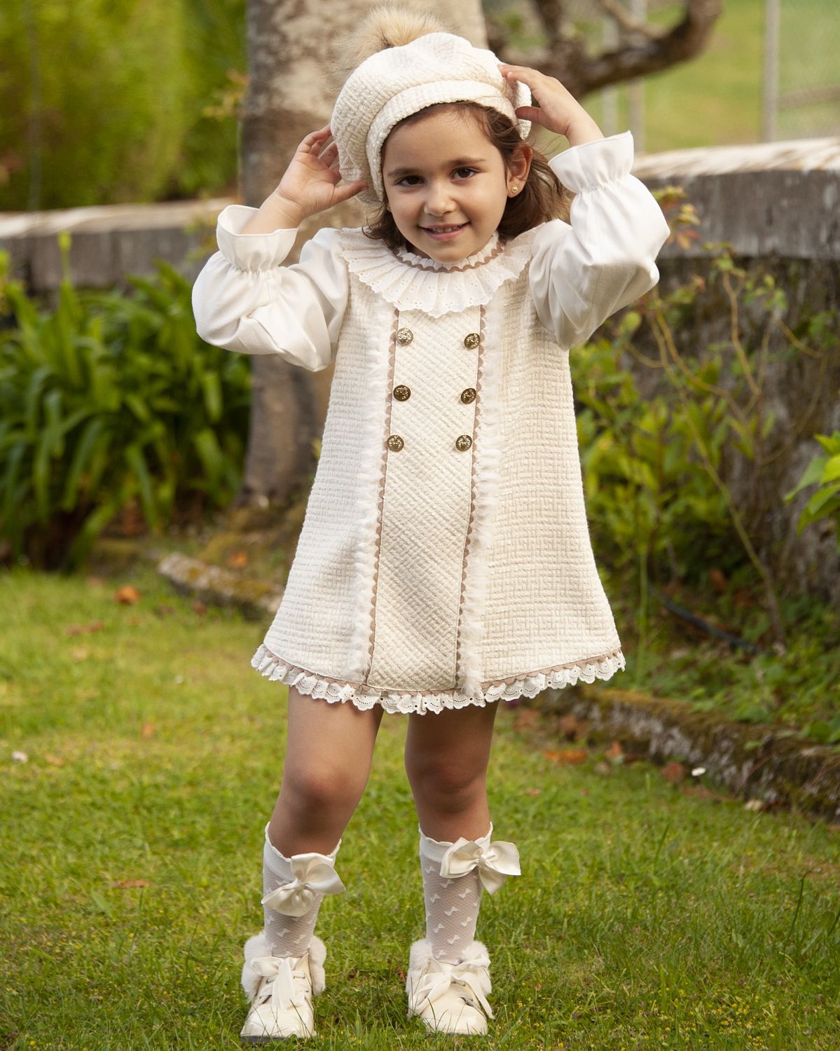 Girl Kids Designer Inspired Fashion Blouse Tweed Trendy Long 