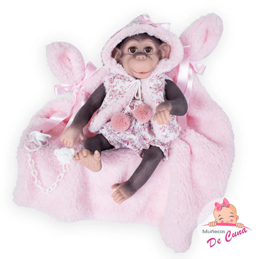 Kuka Reborn Monkey in Pink Outfit