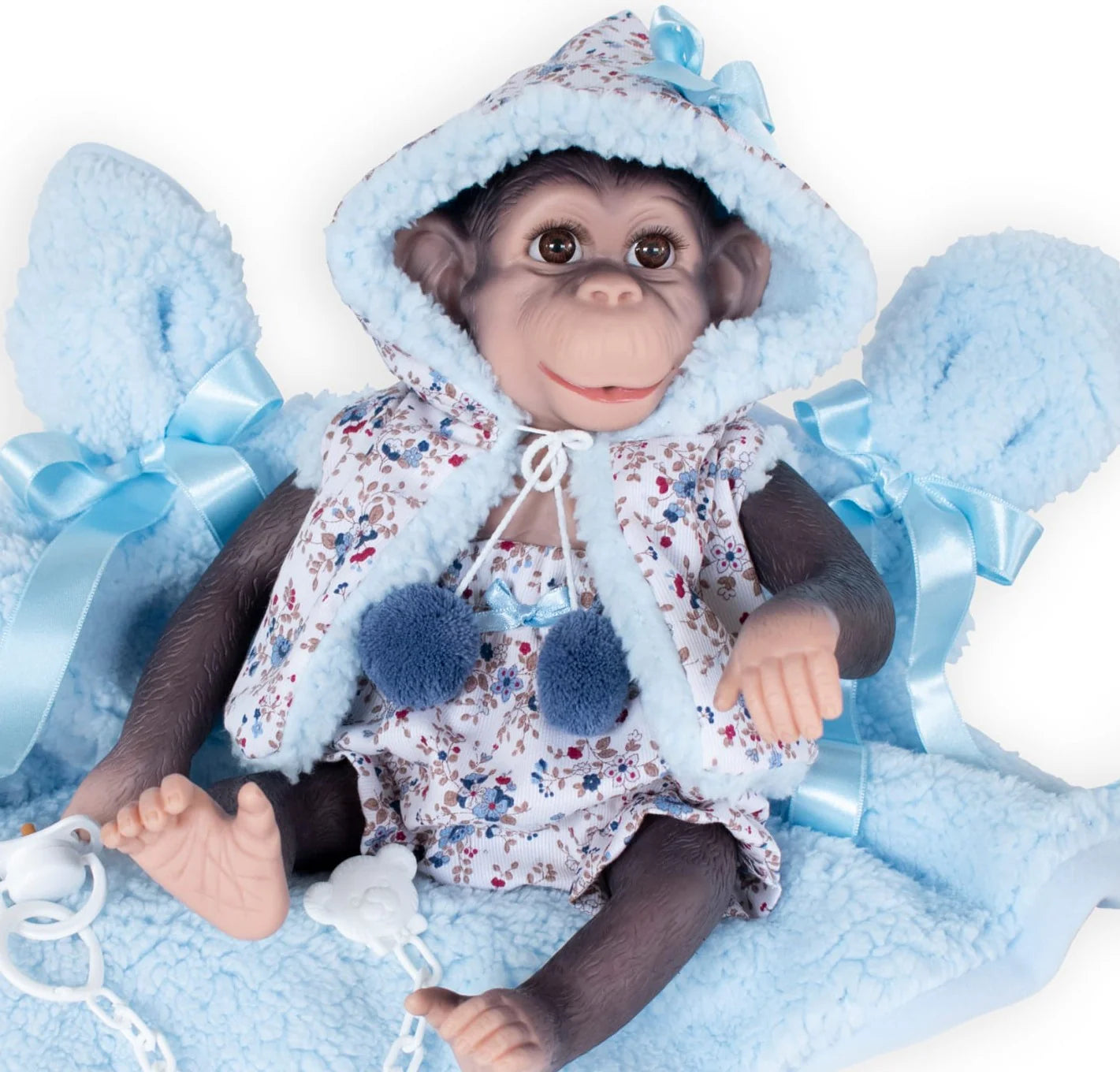 Kuko Reborn Monkey in Blue Outfit