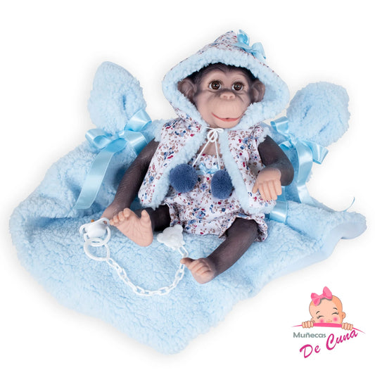 Kuko Reborn Monkey in Blue Outfit