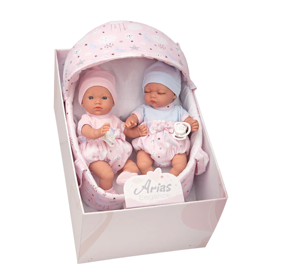 Twin Babies with Carrycot