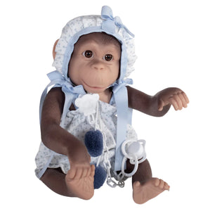 Chipi Monkey Blue Pompom Romper