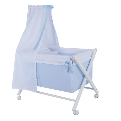 Atenas Mini Crib - Available in Blue, Pink, and Grey