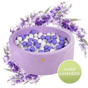Lavender Velvet Round Foam Ball Pit with 250 Balls